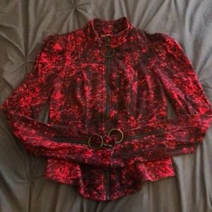 Betsey Johnson Acid Wash Print Jacket